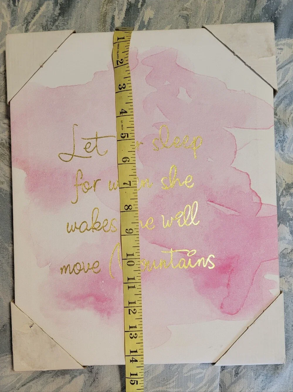 New Pink Watercolor Wall Art with Gold Script - Home Wall Decor